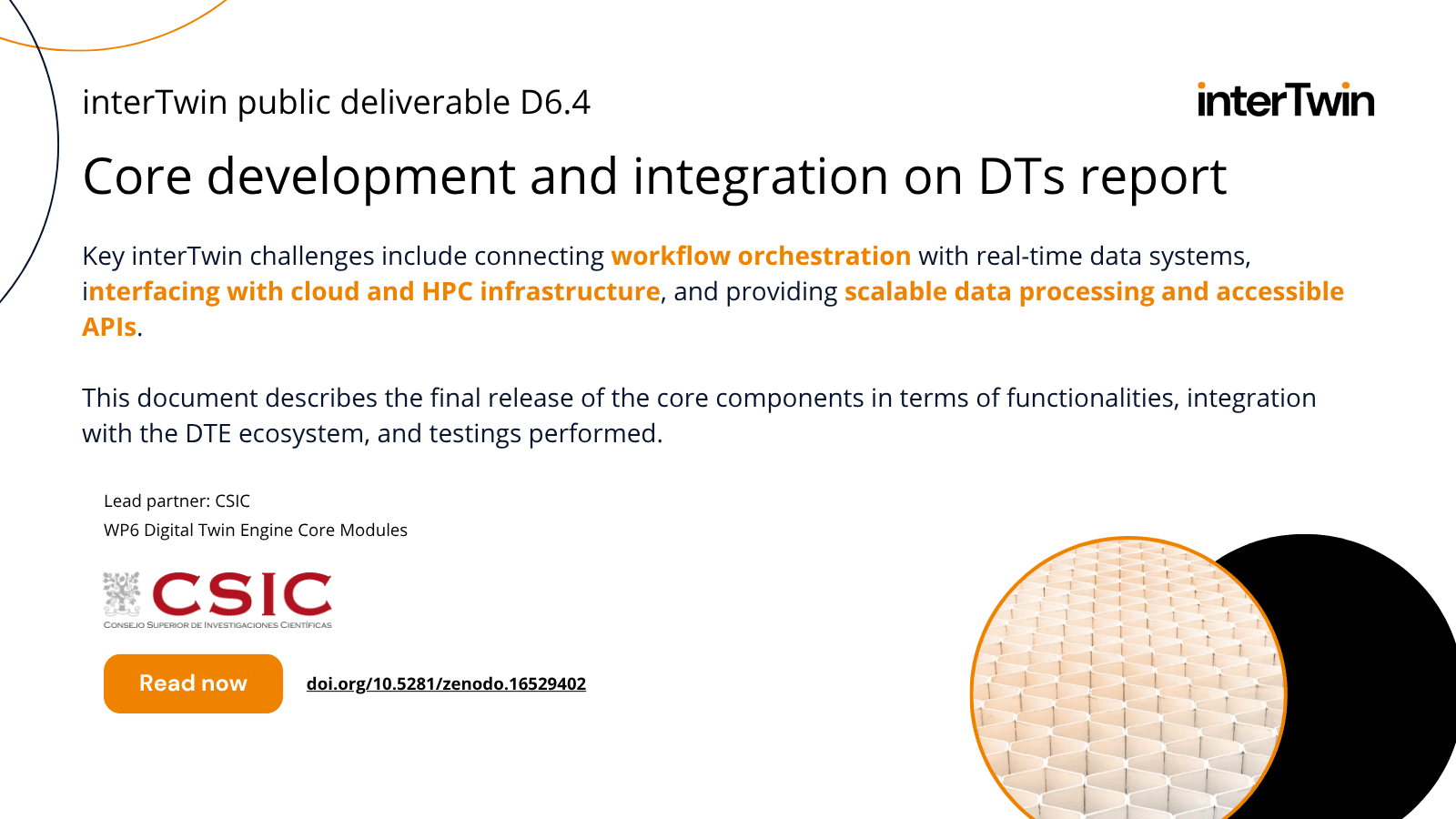 Deliverable: D6.5 Core development and integration on DTs report ...